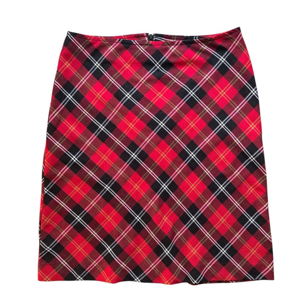 Vintage A. Byer 1990's Red Plaid Mini Skirt Back Zipper Women's 7 Punk‎ Trendy